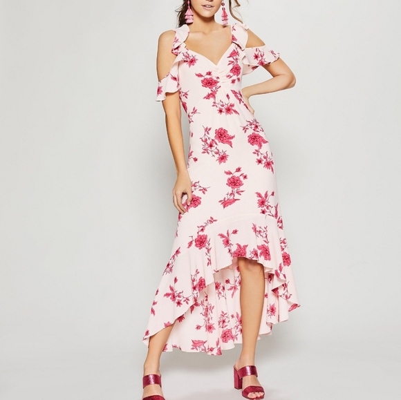 CeCe Dresses & Skirts - CeCe Pink Floral High Low Dress